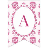 Roze Bow Retro Hart Coquette Taart Gelukkige Verja Vlaggetjes (Derde vlag)