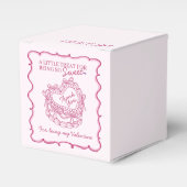 Roze Bow Retro Hart Coquette Taart Valentijnse  Bedankdoosjes (Voorkant Zijde)