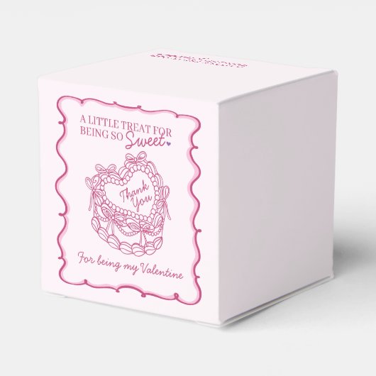 Roze Bow Retro Hart Coquette Taart Valentijnse  Bedankdoosjes (Achterkant)