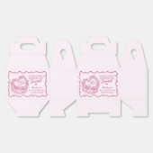 Roze Bow Retro Hart Coquette Taart Verjaardag Bedankdoosjes (Ongevouwen)