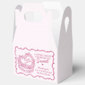 Roze Bow Retro Hart Coquette Taart Verjaardag Bedankdoosjes (Open)