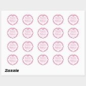 Roze Bow Retro Hart Coquette Taart Verjaardag Ronde Sticker (Vel)