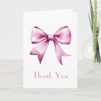 Roze Bow Ribbon Baby shower Bedankkaart