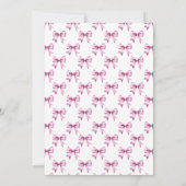 Roze Bow Ribbon Baby shower Bedankkaart (Achterkant)