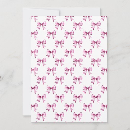 Roze Bow Ribbon Baby shower Bedankkaart (Achterkant)