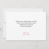 Roze Bow Ribbon Baby shower Bedankkaart (Achterkant)