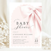 Roze Bow Ribbon Baby shower Kaart