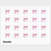 Roze Bow Ribbon Baby shower Ronde Sticker (Vel)