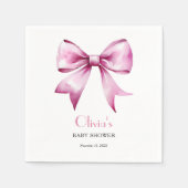 Roze Bow Ribbon Baby shower Servet (Voorkant)