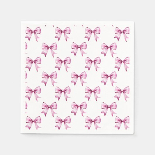 Roze Bow Ribbon Baby shower Servet (Voorkant)
