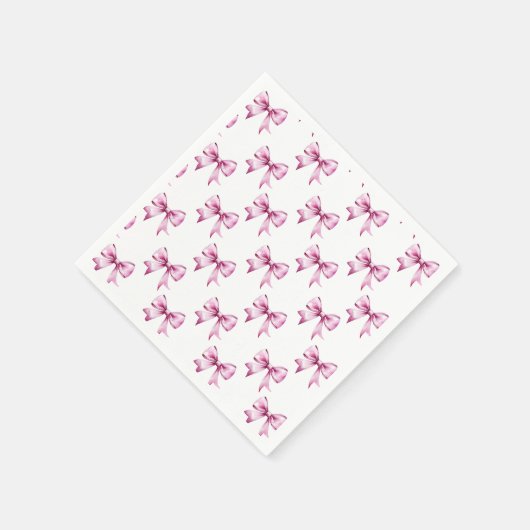 Roze Bow Ribbon Baby shower Servet (Hoek)