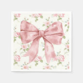 Roze Bow Ribbon Baby shower Servet (Voorkant)
