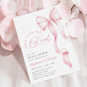 Roze Bow Ribbon Bruids Douche Uitnodiging