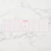 Roze Bow Ribbon Lijst Bloemdoop Waterfles Etiket (Enkel label)