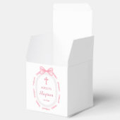 Roze Bow Ribbon Lijst Doopsel Kubus Bedankdoosjes (Geopend)