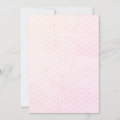 Roze Bow Ribbon Stippen Baby shower Kaart (Achterkant)