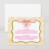 Roze Bow Richting Kaarten (Voorkant / Achterkant)