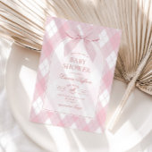 Roze Bow Rocking Horse polo Vinatge Baby shower Kaart