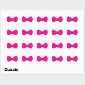 Roze bow ronde sticker (Vel)