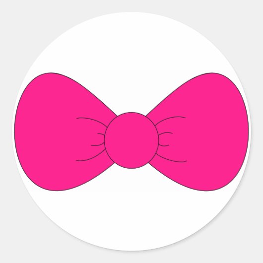 Roze bow ronde sticker (Voorkant)