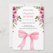 Roze Bow Roos Bloemen Polka Dots Verjaardag Kaart (Voorkant)