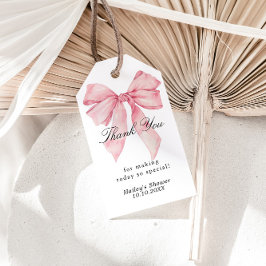 Roze Bow Schoenen Het binden van de knoop Dank u v Cadeaulabel