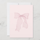 Roze Bow Schoonheid Baby Meisje Baby shower Kaart (Achterkant)