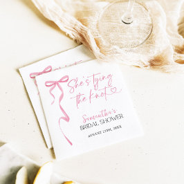 Roze Bow Shes binden van de knoop Vrijgezellenfees Servet