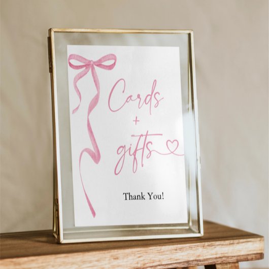 Roze Bow Shes Tying The Knot Kaarten en GIfts Teke Poster