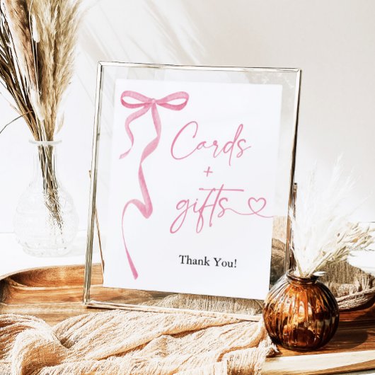 Roze Bow Shes Tying The Knot Kaarten en GIfts Teke Poster