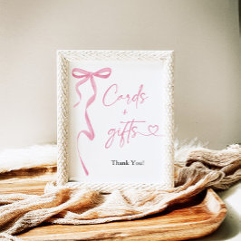 Roze Bow Shes Tying The Knot Kaarten en GIfts Teke Poster