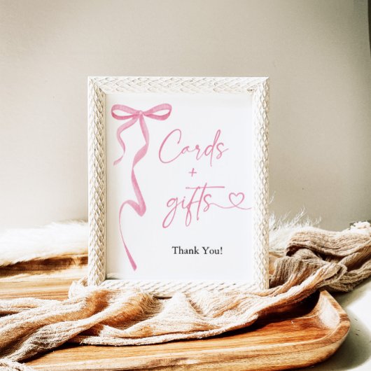 Roze Bow Shes Tying The Knot Kaarten en GIfts Teke Poster
