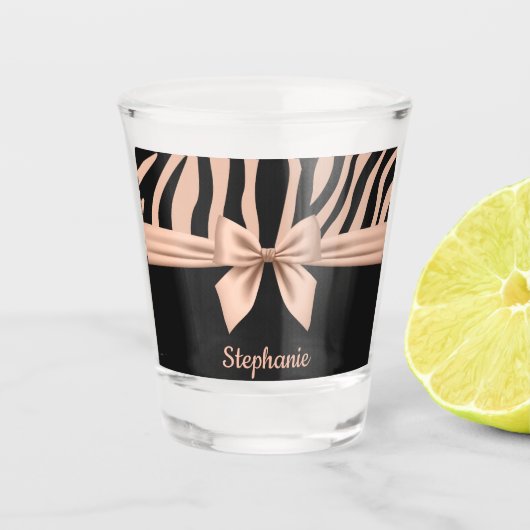 Roze bow shot glas (Voorkant)