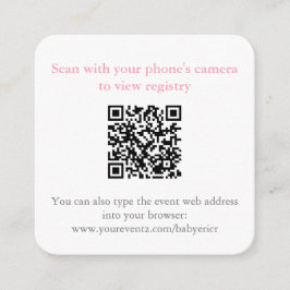 Roze Bow Shower QR Code RSVP Informatiekaartje