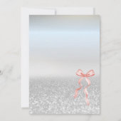 Roze Bow Silver Glitter Bokeh Baby shower Kaart (Achterkant)