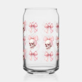 Roze Bow Skull Halloween glas kan drinken (Rechts)