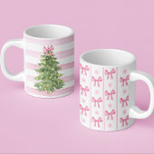 Roze Bow & Sneeuwvlok Kerstvakantie Mok