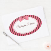 Roze bow-stickers ovale sticker (Envelop)