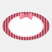 Roze bow-stickers ovale sticker (Voorkant)