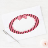 Roze bow-stickers ovale sticker (Envelop)