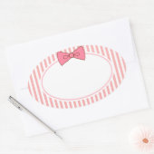 Roze bow-stickers ovale sticker (Envelop)