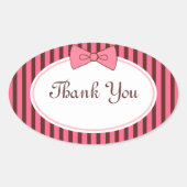 Roze bow-stickers ovale sticker (Voorkant)