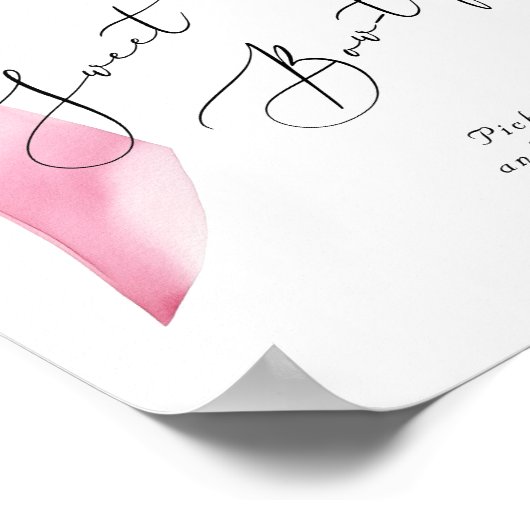 Roze Bow Sweet Little Bostique Zoete tafel Poster (Hoek)