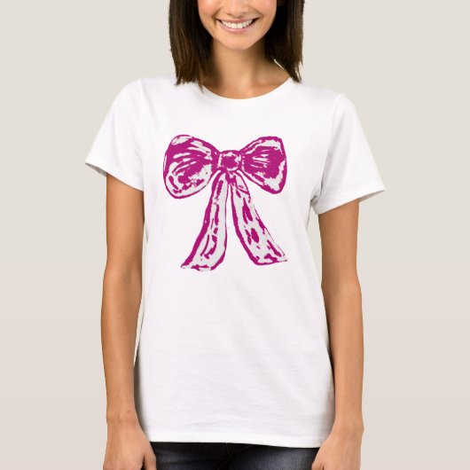 Roze Bow T-Shirt (Voorkant)