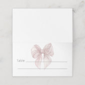Roze Bow Table Plaatskaartje (Buitenkant ongevouwen)
