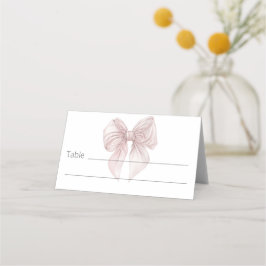 Roze Bow Table Plaatskaartje