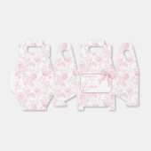 Roze Bow Toile Bloemen Verjaardag Favoriet Box Bedankdoosjes (Uitgevouwen)