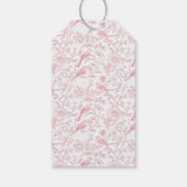 Roze Bow Toile Bloemen Verjaardag Gift Labels Cadeaulabel (Achterkant)