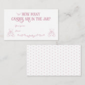 Roze Bow Toile Floral Nurse Baby shower Game Informatiekaartje (Voorkant / Achterkant)