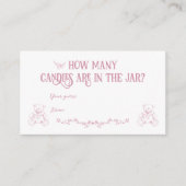 Roze Bow Toile Floral Nurse Baby shower Game Informatiekaartje (Voorkant)